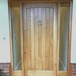 Solid Oak Door With Glazed Sidelights