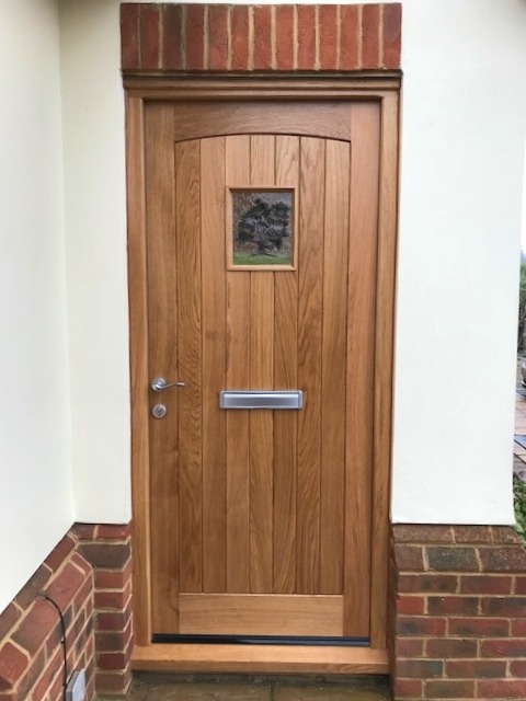 Solid Oak Front Door With Vision Panel