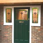 Painted Hardwood Door With Stained Glass