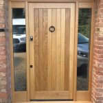 Solid Oak Door With Glazed Sidelights