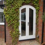 Curved double patio doors