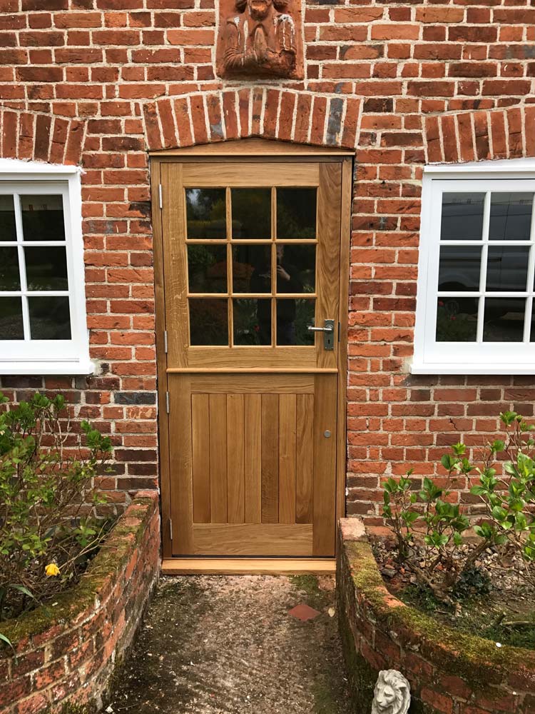 European oak stable door installation