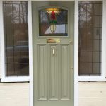 Green timber door installed