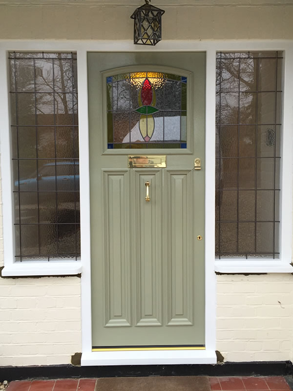 Green timber door installed