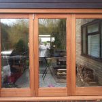 Oak bifold door external view