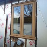 Oak windows installed into a new extension