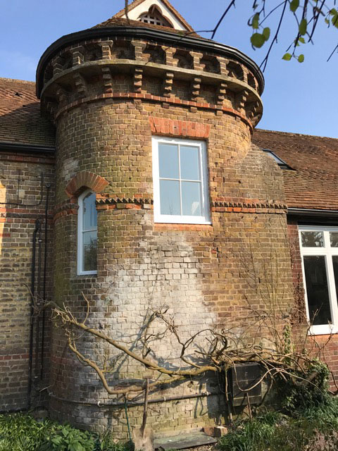Window installed on pigeon tower cottage