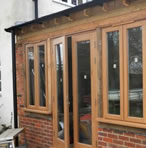 Timber conservatory being installed