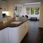 A timber conservatory/extension with modern kitchen