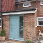 Timber door in chartwell green