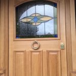 Timber entrance door with custom glazing