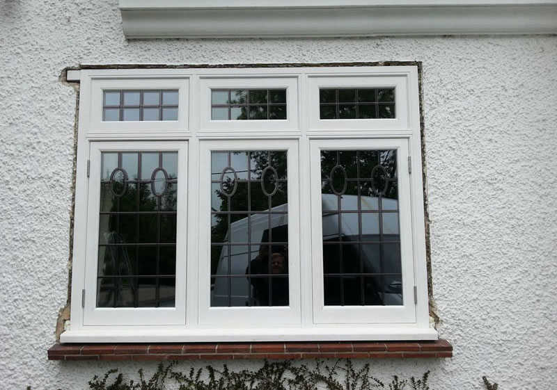 Timber windows with lead detail