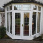 White timber french doors