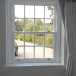 Timber sash window internal shot