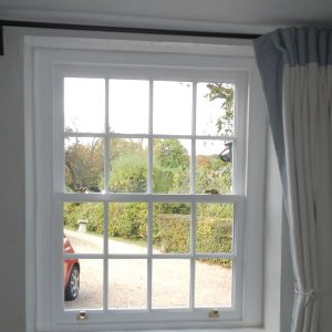 Timber sash window internal shot