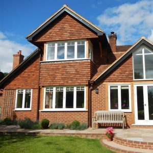 Angled timber windows