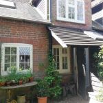 Wooden windows outside view