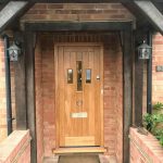 Solid Oak Timber Front Door With Vision Panels